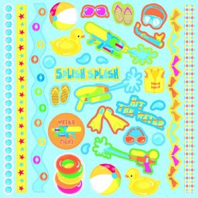 Best Creation - Splash Fun Glitter Element Stickers Best Creation - Splash Fun Glitter Element Stickers