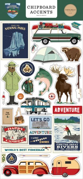 Carta Bella - Outdoor Adventures Chipboard Accents Carta Bella - Outdoor Adventures Chipboard Accents