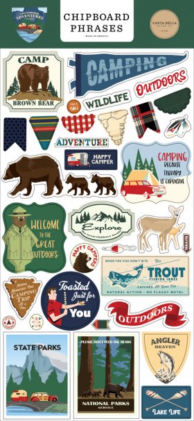 Carta Bella - Outdoor Adventures Chipboard Phrases Carta Bella - Outdoor Adventures Chipboard Phrases