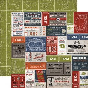 Carta Bella - Work Hard Play Hard - Sport Labels Paper Carta Bella - Work Hard Play Hard - Sport Labels Paper