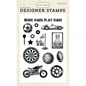 Carta Bella - Work Hard Play Hard - 4x6 Stamp Carta Bella - Work Hard Play Hard - 4x6 Stamp