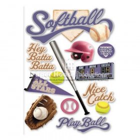 Paper House Productions - Softball 3D Sticker Paper House Productions - Softball 3D Sticker