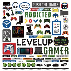Photo Play Paper - Gamer 12"x12" Element Stickers Photo Play Paper - Gamer 12"x12" Element Stickers