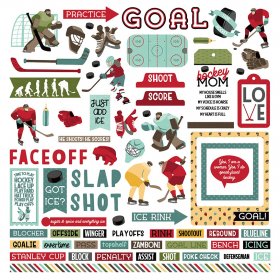 Photo Play Paper - The Hockey Life 12"x12" Element Stickers Photo Play Paper - The Hockey Life 12"x12" Element Stickers