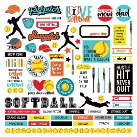 Photo Play Paper - MVP Softball 12" x 12" Element Stickers Photo Play Paper - MVP Softball 12" x 12" Element Stickers