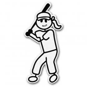RBS - Stick Figure - Softball Girl RBS - Stick Figure - Softball Girl