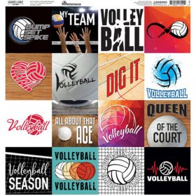 Reminisce - Game Day - Volleyball 12x12 Square Sticker Reminisce - Game Day - Volleyball 12x12 Square Sticker