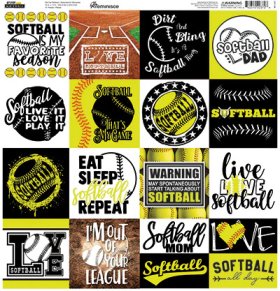 Reminisce - Let's Play Softball 12x12 Sticker Reminisce - Let's Play Softball 12x12 Sticker