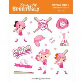 Cardstock Characters - Softball Girls #1 Cardstock Characters - Softball Girls #1