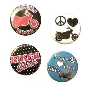 Flair Buttons - Biker Chick Flair Buttons - Biker Chick