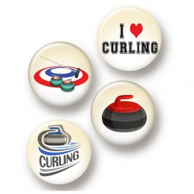 Flair Buttons - Curling Flair Buttons - Curling