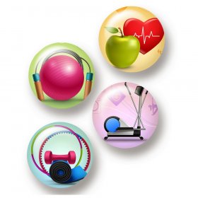 Flair Buttons - Fitness Flair Buttons - Fitness