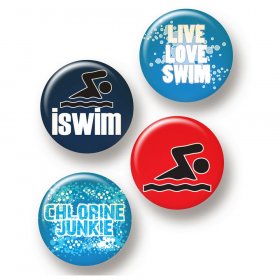 Flair Buttons - Swimming Flair Buttons - Swimming