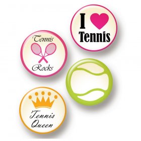 Flair Buttons - Tennis Queen Flair Buttons - Tennis Queen