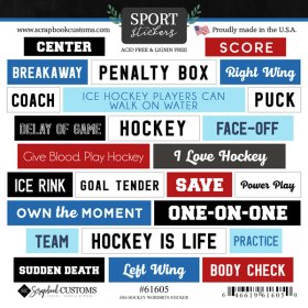 Stamping Station - Hockey Wordbit Stickers