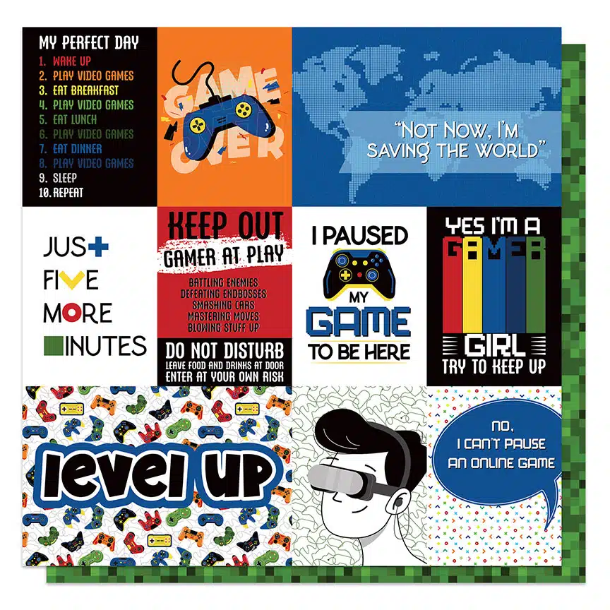 Photo Play Paper - Gamer - Level Up Paper Photo Play Paper - Gamer - Level Up Paper