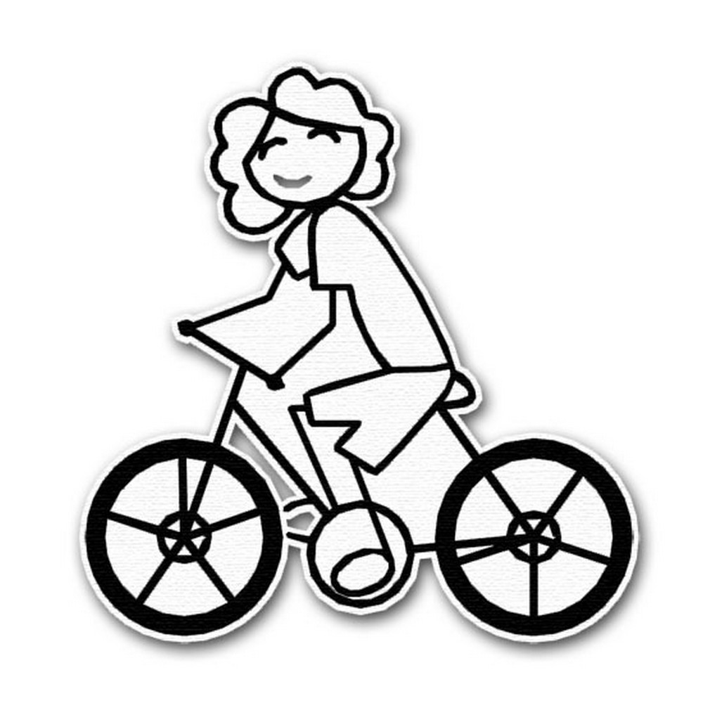 RBS Stick Figure Biking Girl Scrappin Sports Stuff