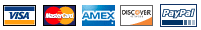 Visa, Master Card, American Express, Discover & PayPal